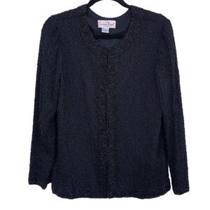 Laurence Kazan silk beaded blazer M